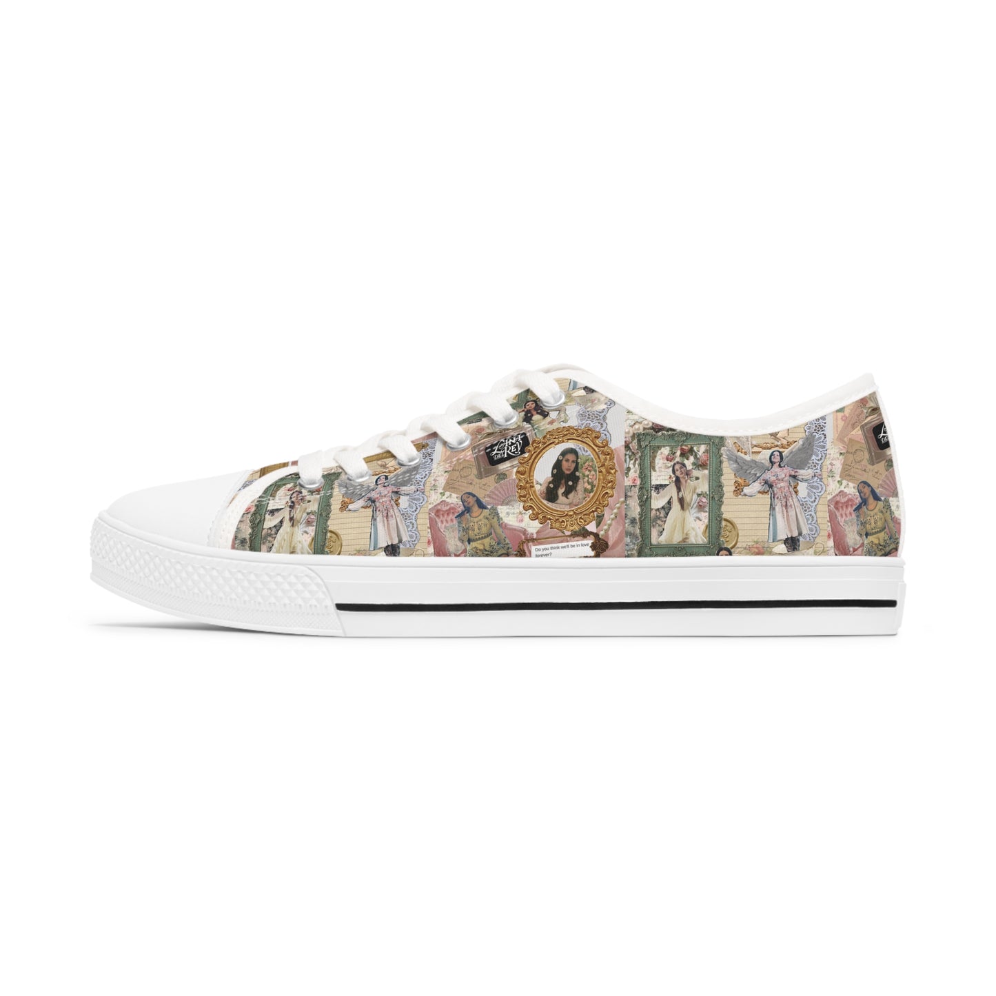 Lana Del Rey Victorian Collage Women's Low Top Sneakers