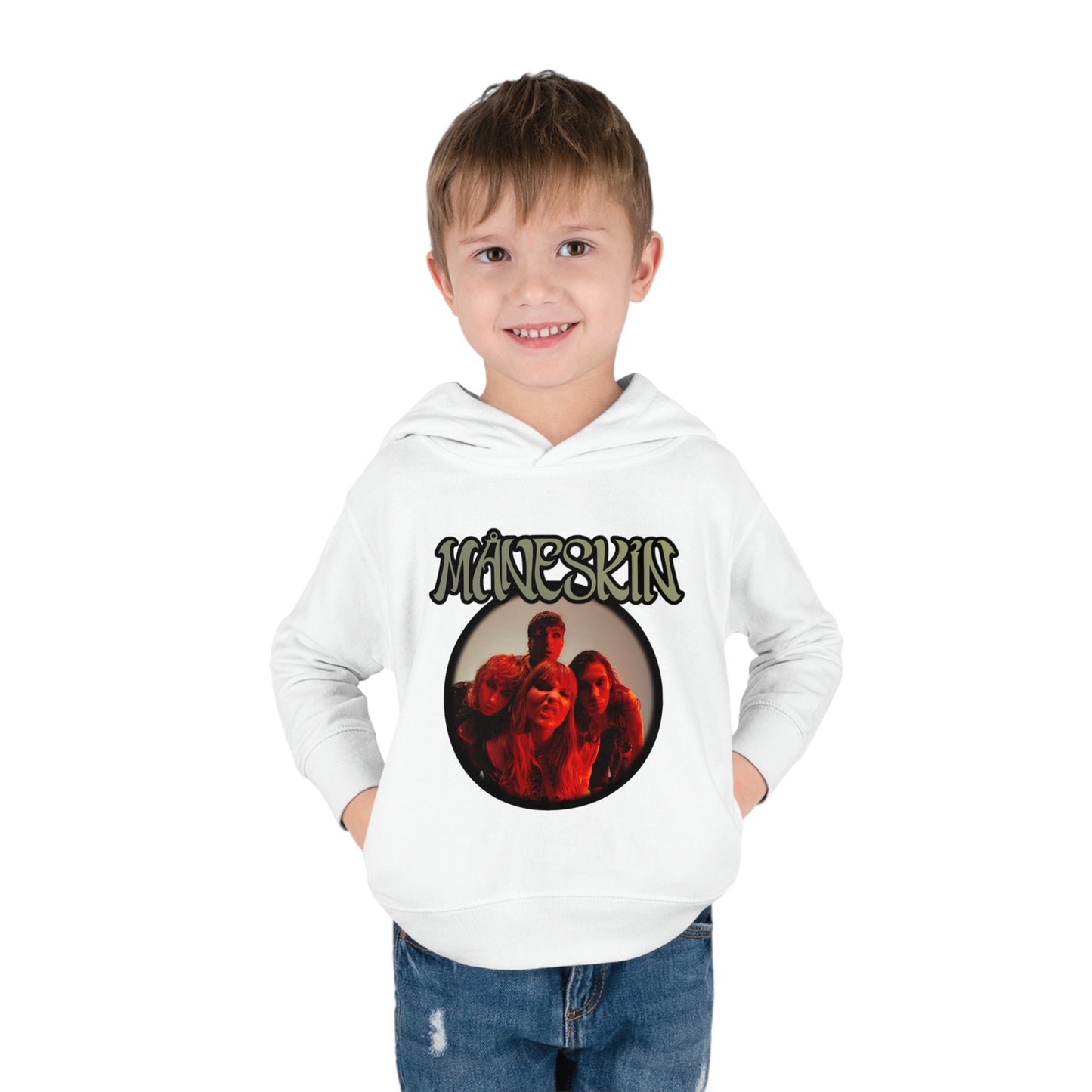 Måneskin Circular Group Photo Toddler Pullover Fleece Hoodie