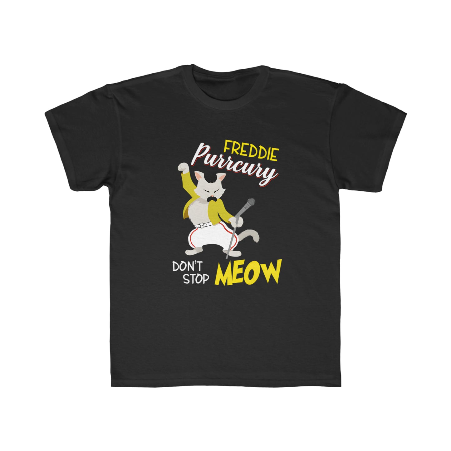 Queen Don't Stop Meow Freddie Purrcury Kids Regular Fit Tee
