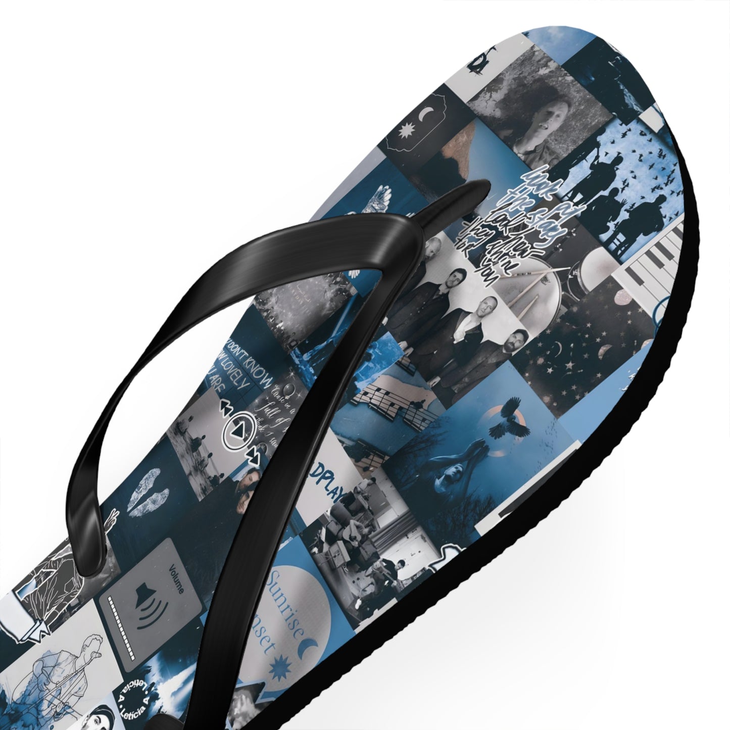 Coldplay Sunrise Sunset Collage Flip Flops