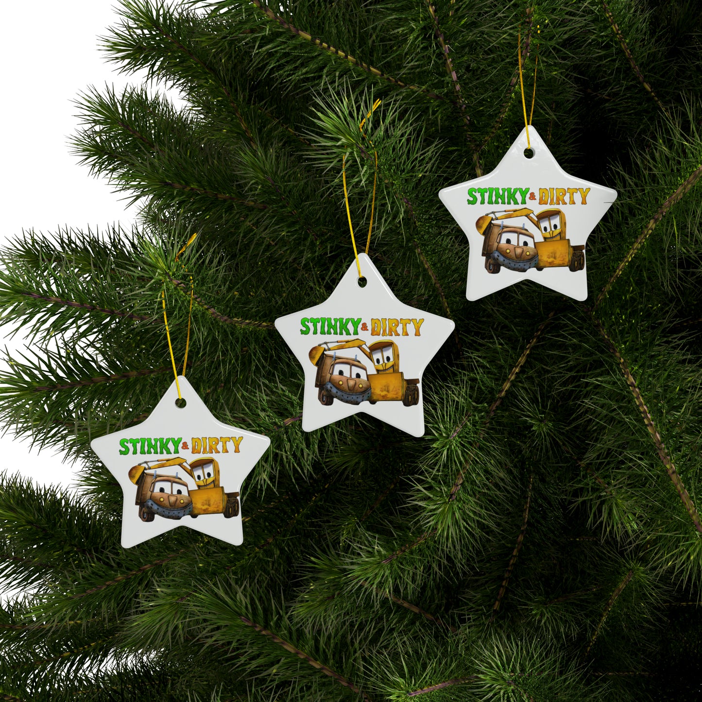 Stinky & Dirty Best Buds Ceramic Ornaments (1pc, 3pcs, 5pcs, 10pcs)