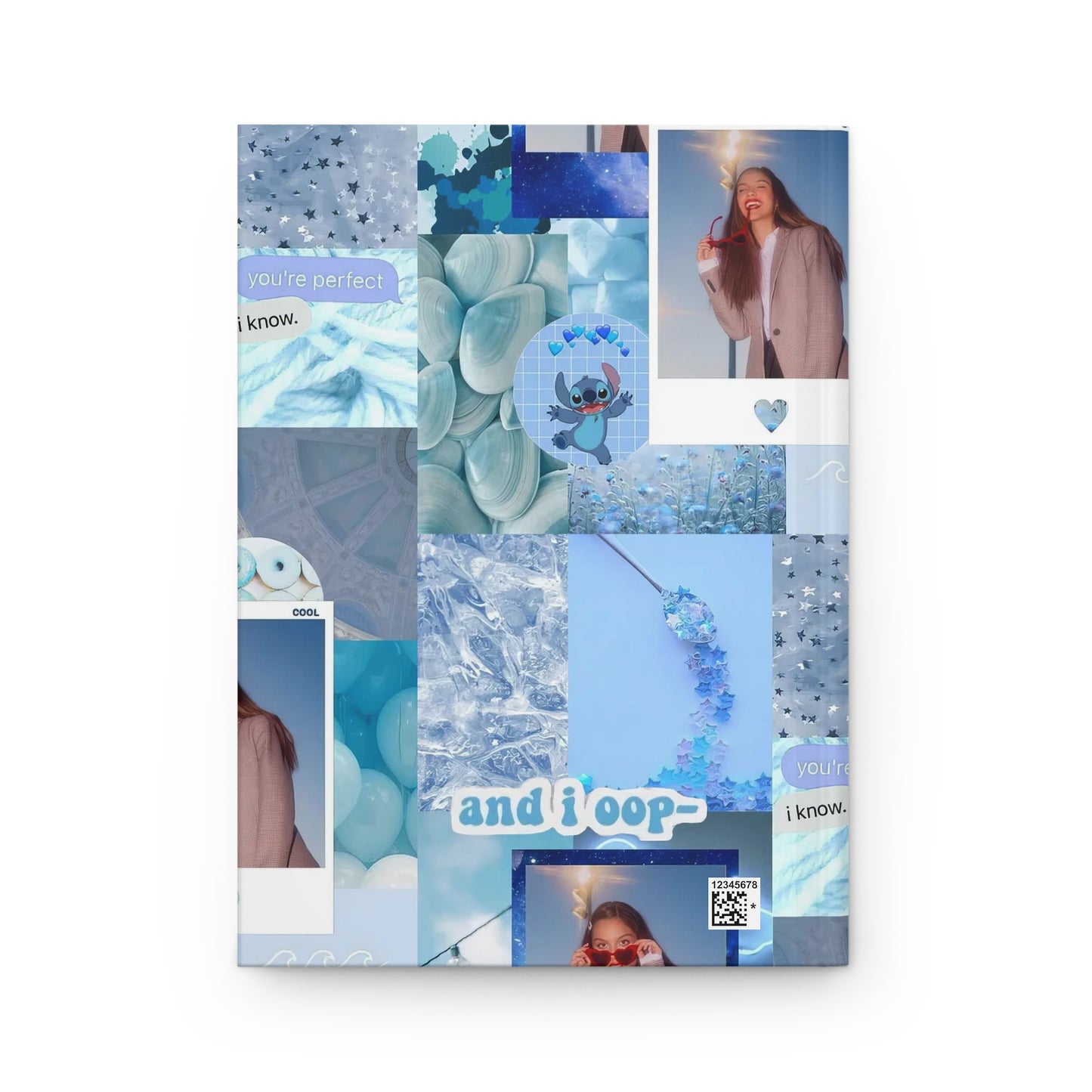 Olivia Rodrigo Light Blue Aesthetic Collage Hardcover Journal