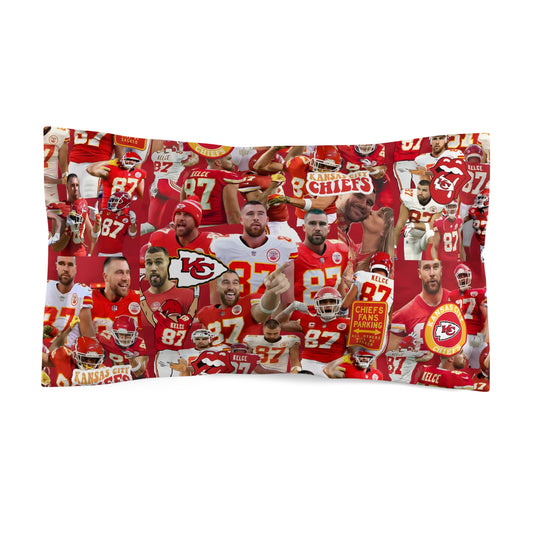 Travis Kelce Chiefs Red Collage Microfiber Pillow Sham