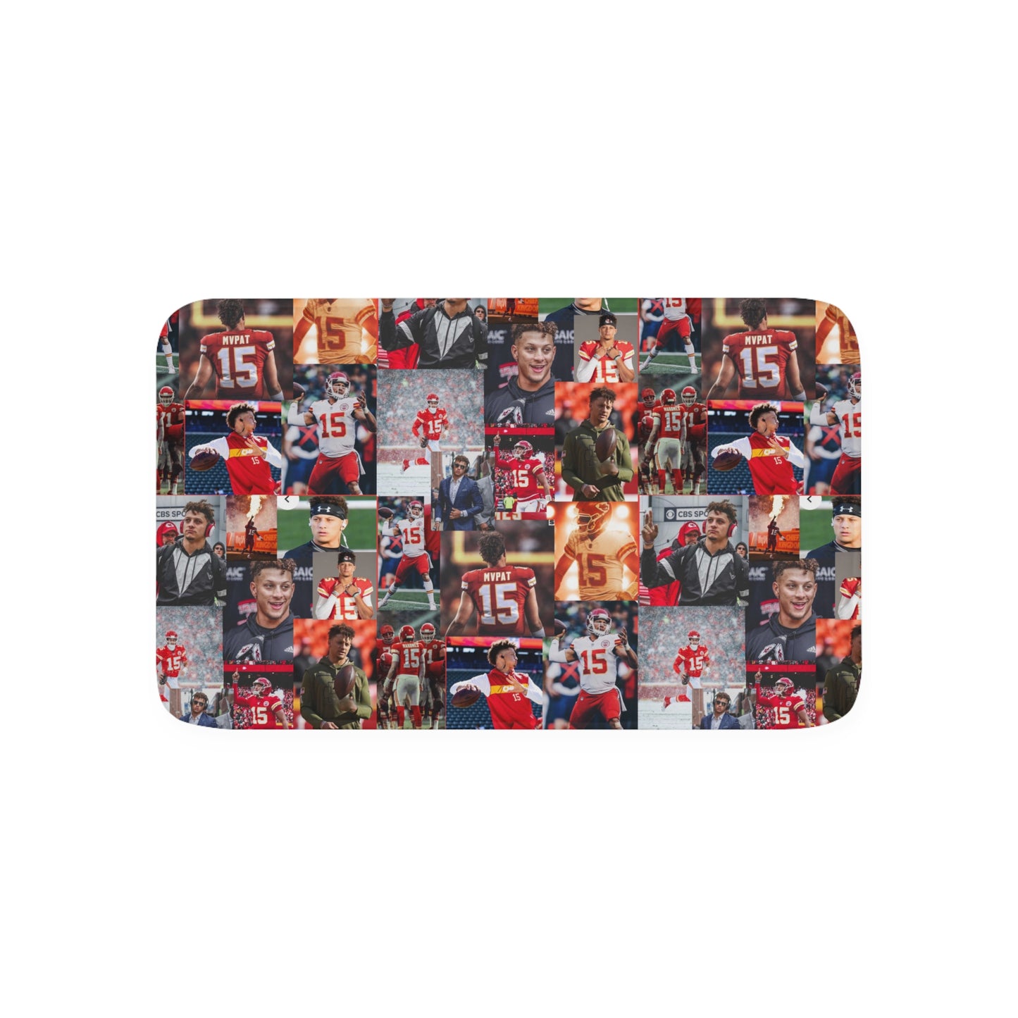 Patrick Mahomes Chiefs MVPAT Photo Collage Memory Foam Bath Mat