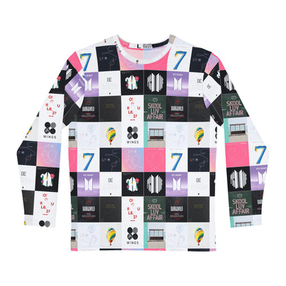 BTS Album Cover Art Collage Men's Long Sleeve All Over Print Tee Shirt