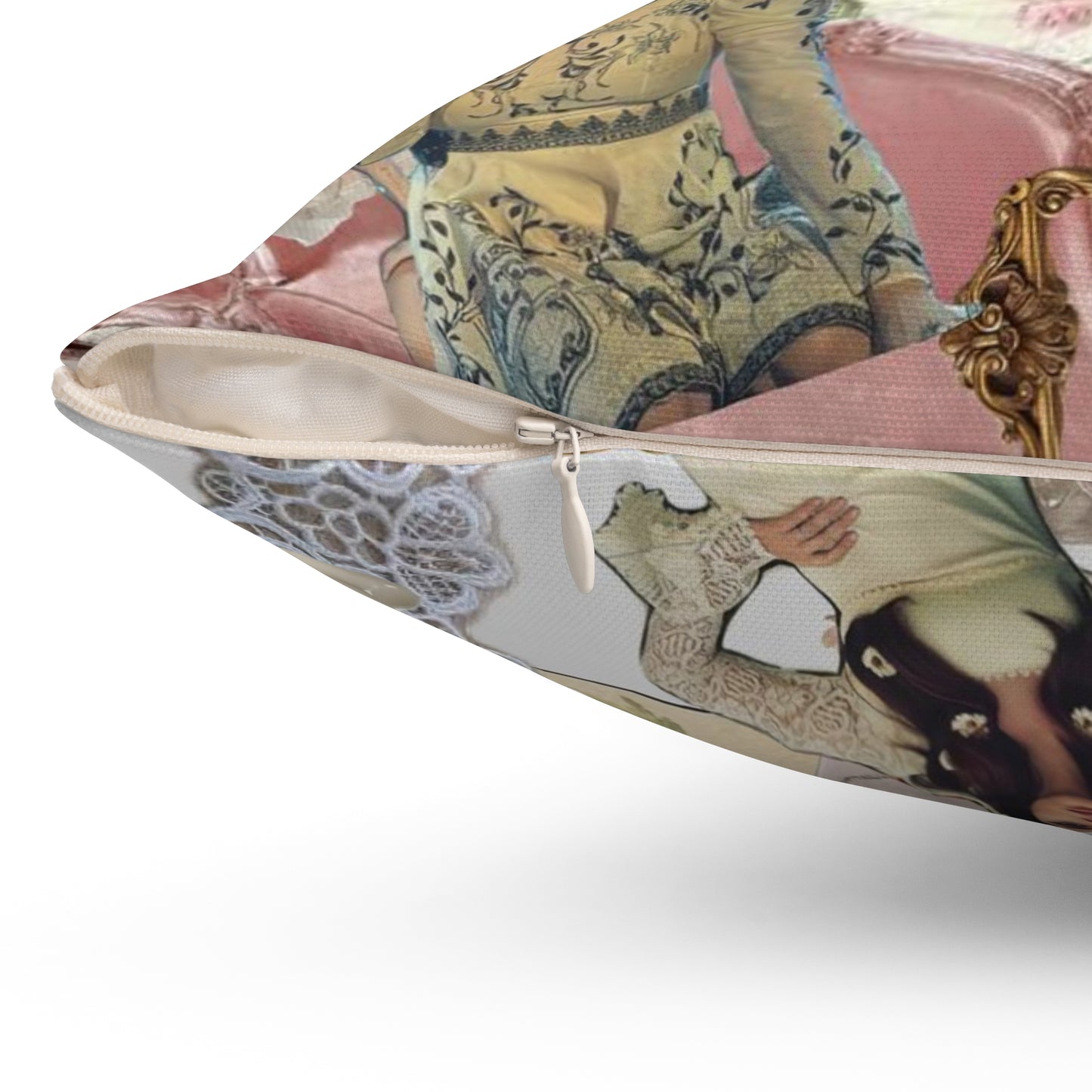 Lana Del Rey Victorian Collage Spun Polyester Square Pillow