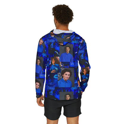 Timothee Chalamet Cool Blue Collage Men's Sports Warmup Hoodie