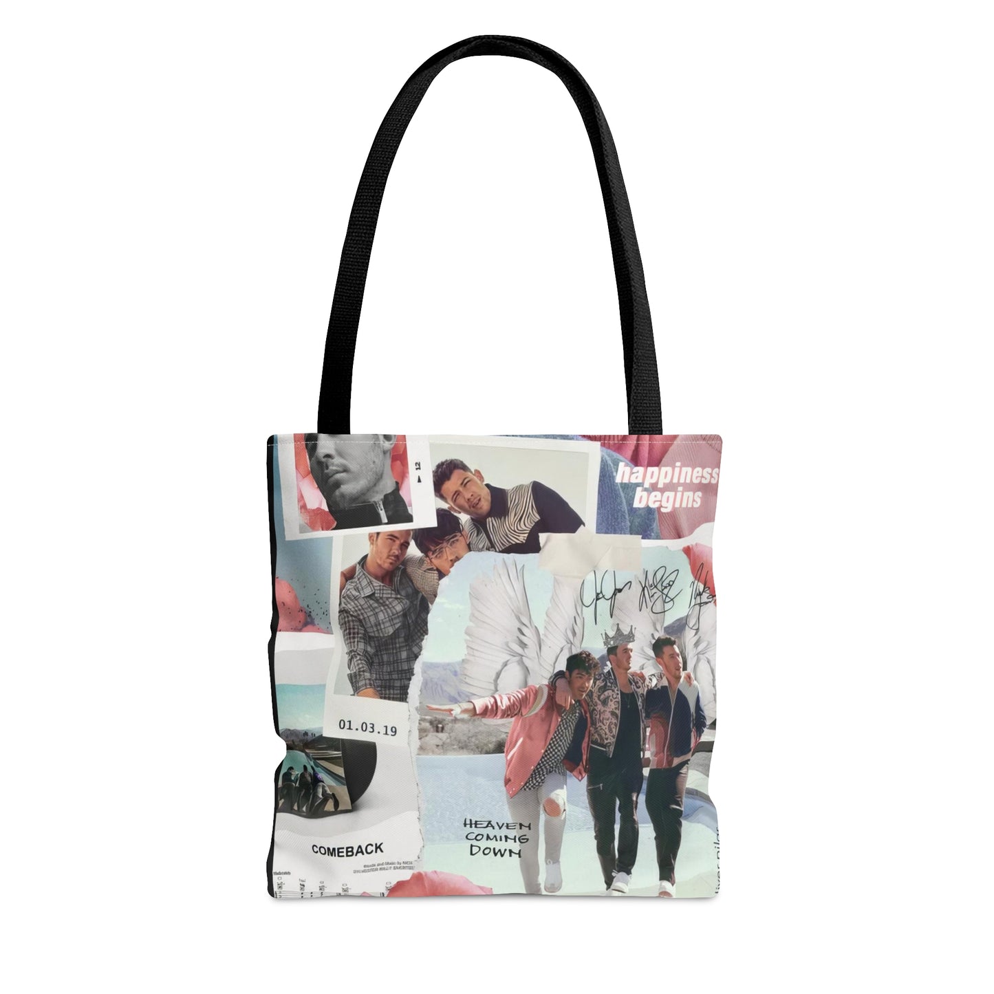 Jonas Brothers Happiness Begins Collage Tote Bag