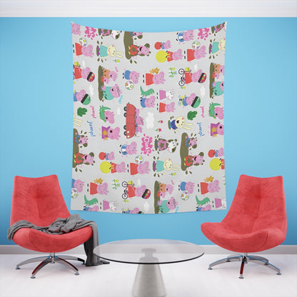 Peppa Pig Oink Oink Collage Printed Wall Tapestry