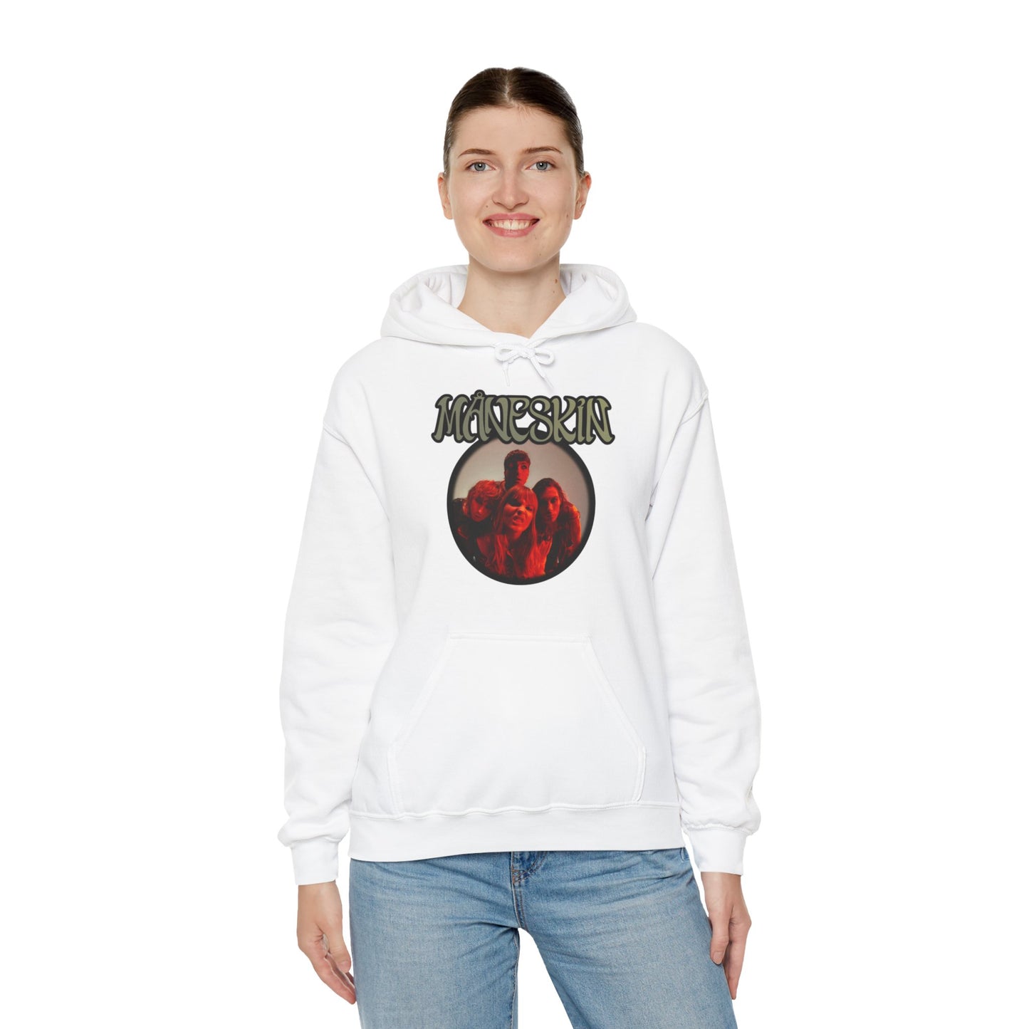 Måneskin Circular Group Photo Unisex Heavy Blend Hooded Sweatshirt