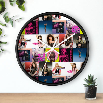 Miley Cyrus Album Cover Collage Round Wall Clock