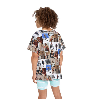 Travis Kelce Portrait Photo Mosaic Kids Sports Jersey