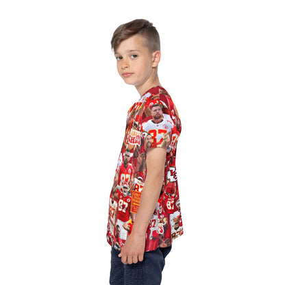 Travis Kelce Chiefs Red Collage Kids Sports Jersey