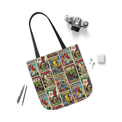 Marvel Comic Book Cover Collage Polyester Canvas Tote Bag