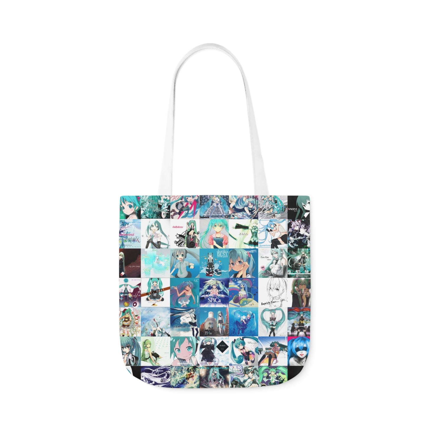 Hatsune Miku Album Cover Collage Polyester Canvas Tote Bag