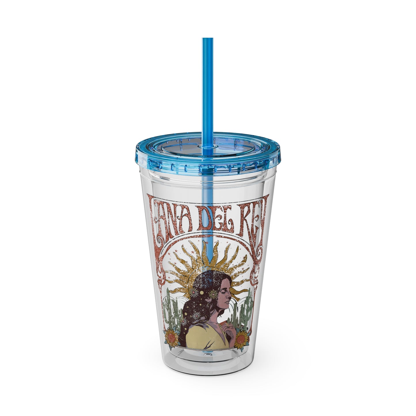 Lana Del Rey Vintage Artwork Sunsplash Tumbler with Straw