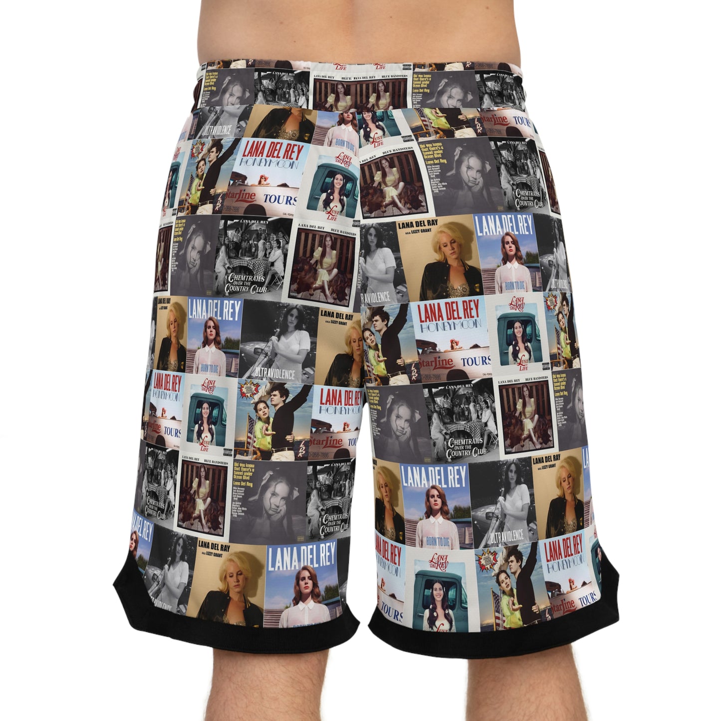 Lana Del Rey Album Cover Collage Basketball Rib Shorts