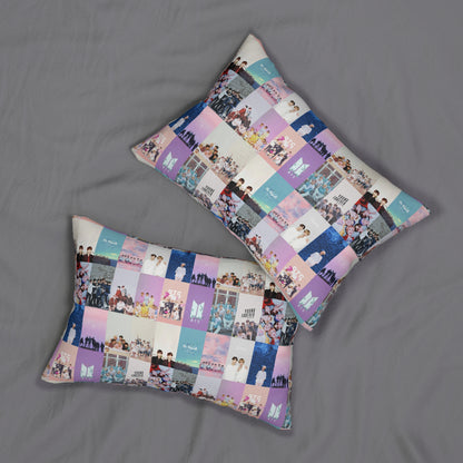 BTS Pastel Aesthetic Collage Polyester Lumbar Pillow