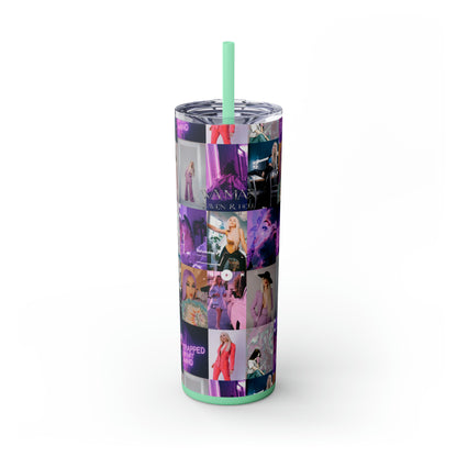 Ava Max Belladonna Photo Collage Skinny Tumbler with Straw