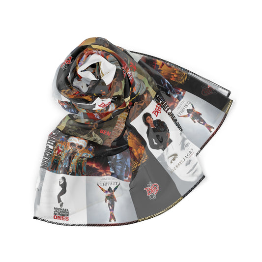 Michael Jackson Album Cover Collage Poly Scarf