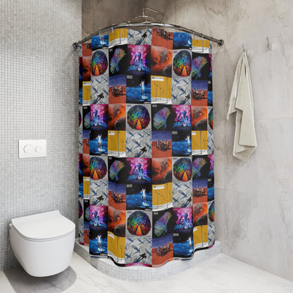 Muse Album Cover Collage Polyester Shower Curtain