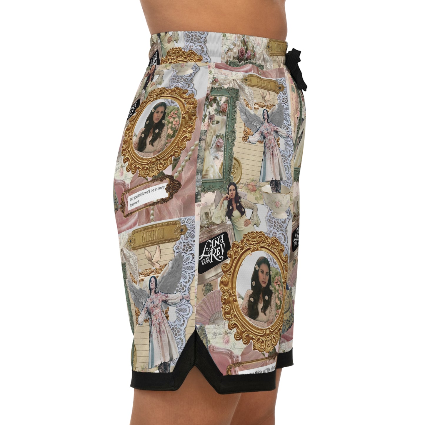 Lana Del Rey Victorian Collage Basketball Rib Shorts