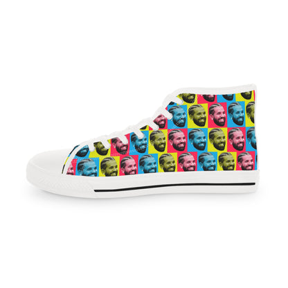 Drake Colored Checker Faces Men's High Top Sneakers