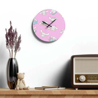 Cinnamoroll Playing Around Pattern Acrylic Wall Clock