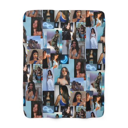 Madison Beer Mind In The Clouds Collage Sherpa Fleece Blanket