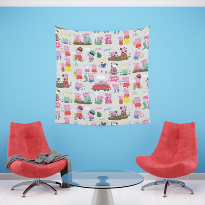 Peppa Pig Oink Oink Collage Printed Wall Tapestry