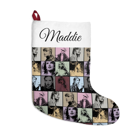 Taylor Swift Eras Collage With Custom Name Christmas Blank Stocking
