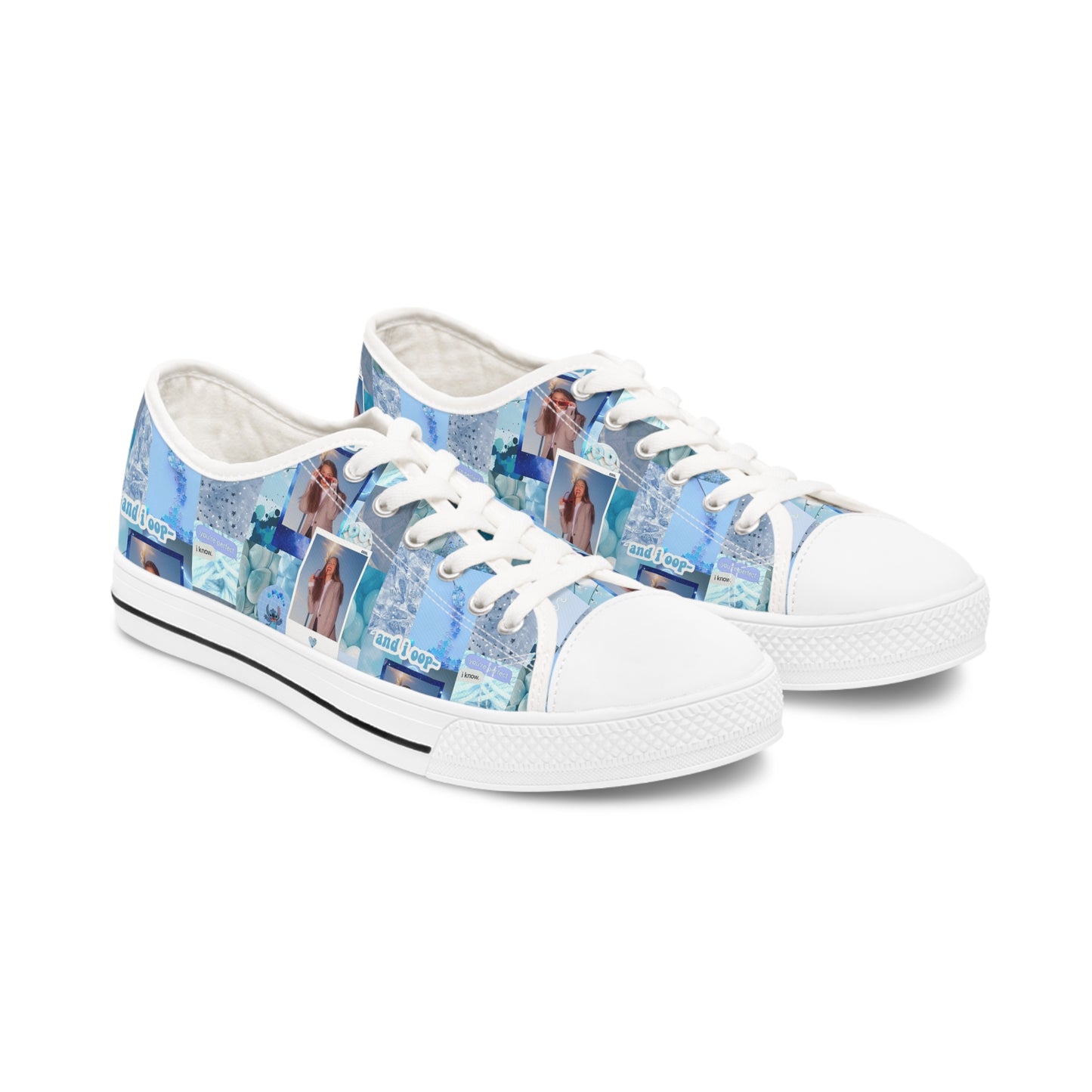 Olivia Rodrigo Light Blue Aesthetic Collage Women's Low Top Sneakers