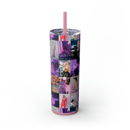 Ava Max Belladonna Photo Collage Skinny Tumbler with Straw