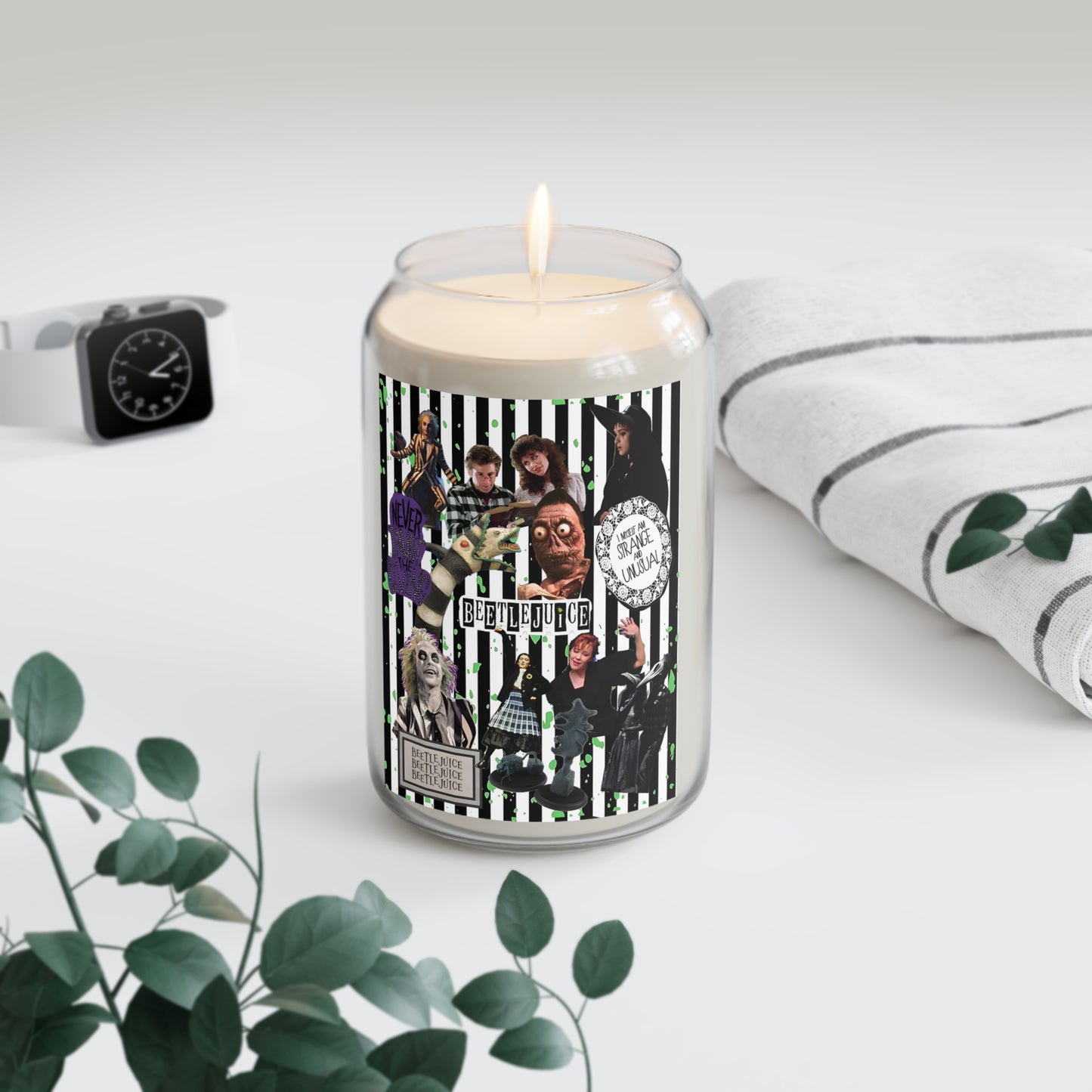 Beetlejuice Strage And Unusual Collage Scented Candle