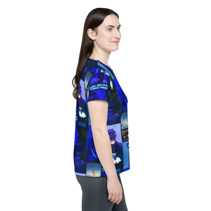 Travis Scott Blue Aesthetic Collage Women's Sports Jersey