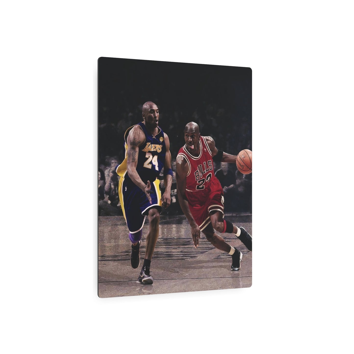 Michael Jordan Driving Against Kobe Bryant Metal Art Sign