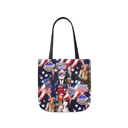 Donald Trump 2024 MAGA Montage Polyester Canvas Tote Bag