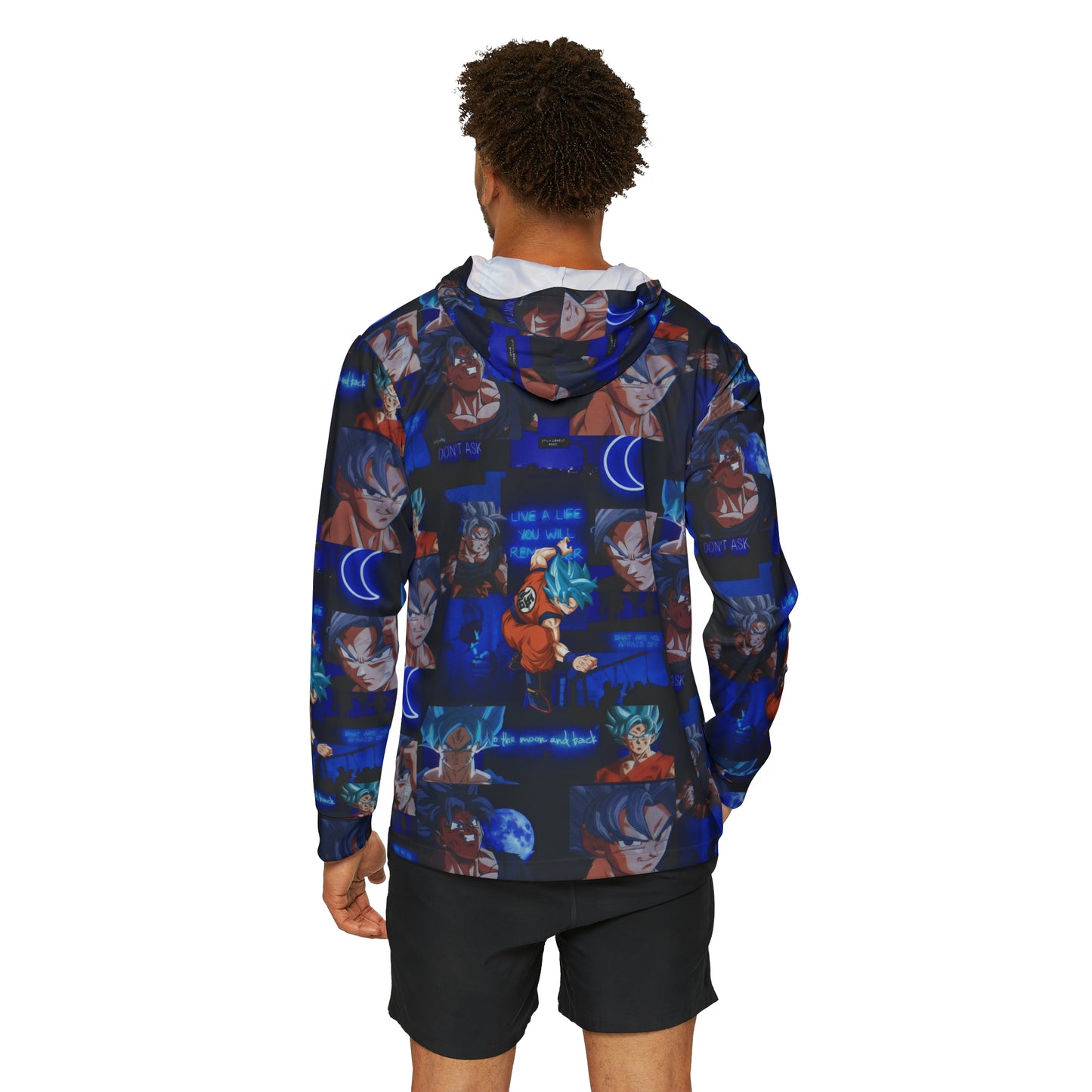 Dragon Ball Z Saiyan Moonlight Collage Men's Sports Warmup Hoodie