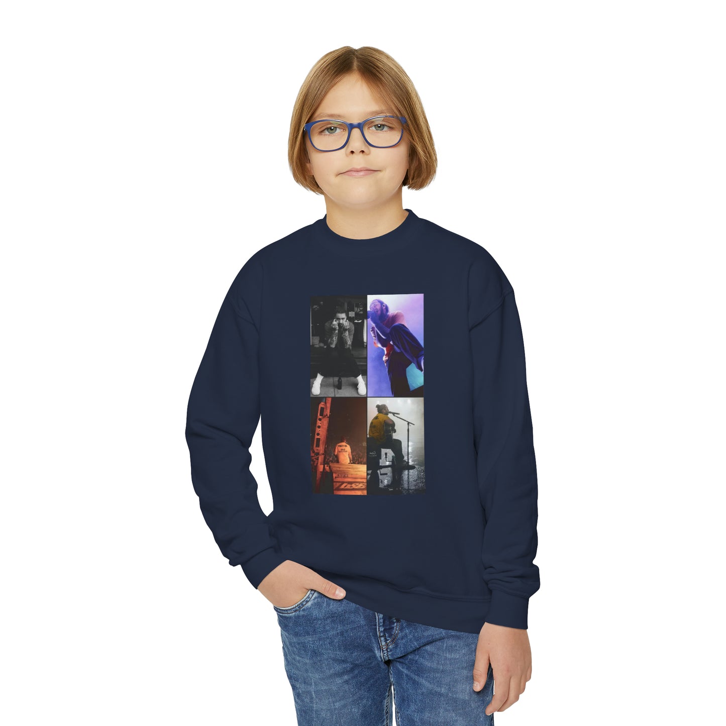 Post Malone On Tour Collage Youth Crewneck Sweatshirt