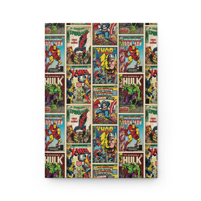 Marvel Comic Book Cover Collage Hardcover Journal