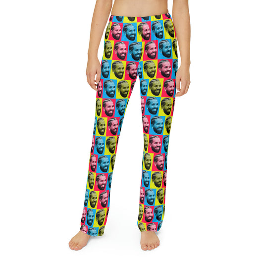 Drake Colored Checker Faces Kids Pajama Pants