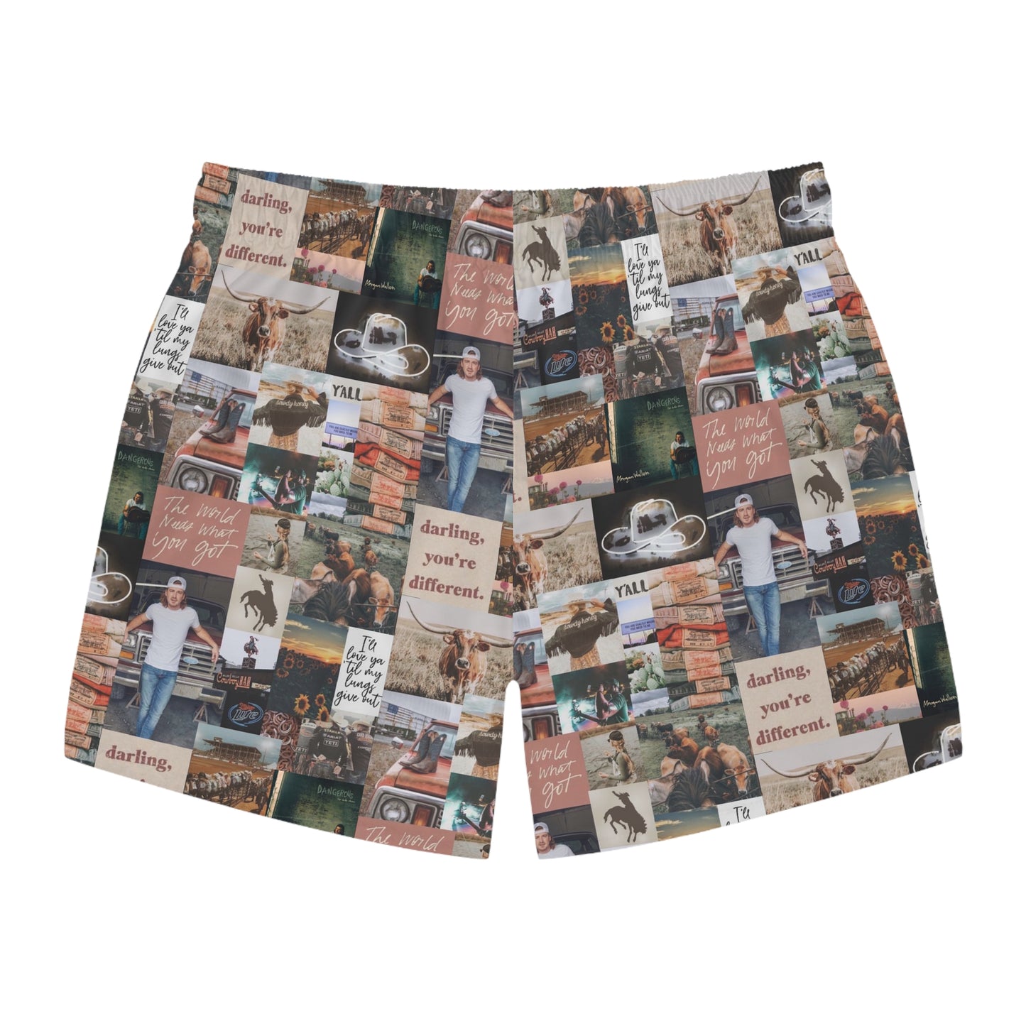 Morgan Wallen Darling You're Different Collage Men's Swim Trunks