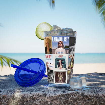 Lana Del Rey Album Cover Collage Sunsplash Tumbler with Straw