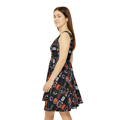 Daft Punk Album Cover Art Collage Women's Skater Dress