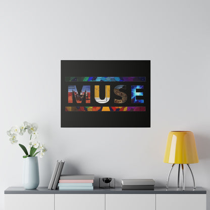 Muse Album Art Letters Thin Matte Stretched Canvas