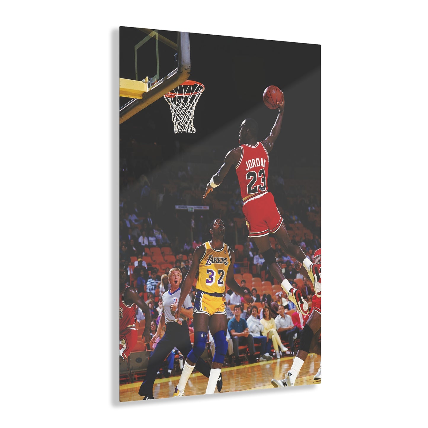 Michael Jordan Dunking On Magic Johnson Acrylic Prints