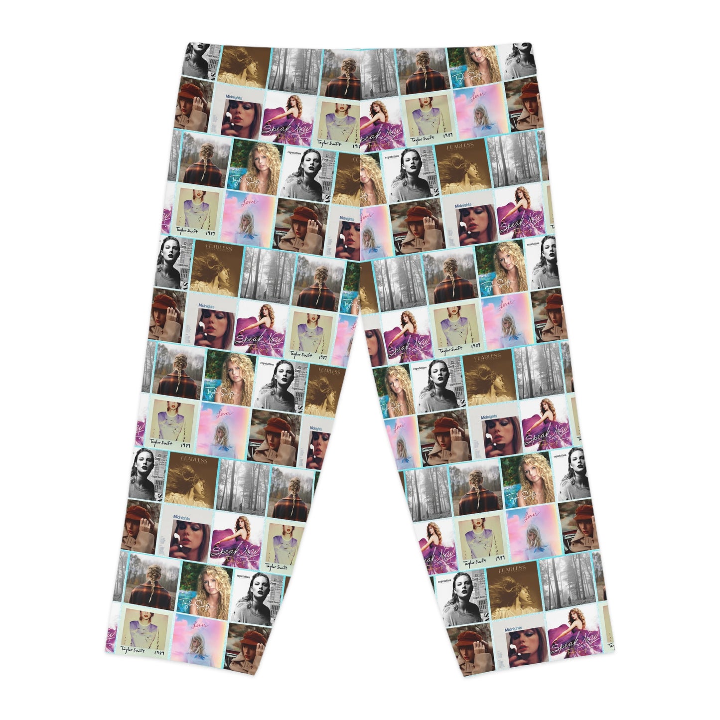 Taylor Swift Album Art Collage Pattern Women's Capri Leggings
