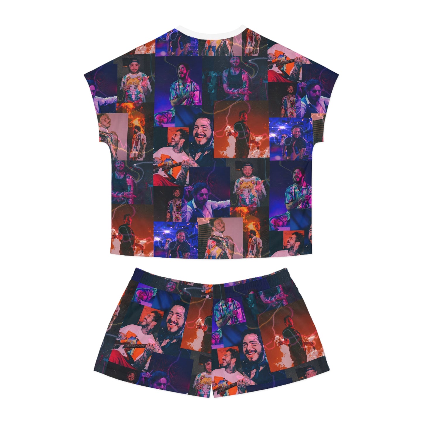 Post Malone Lightning Photo Collage Women's Short Pajama Set