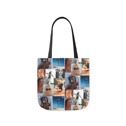 Miley Cyrus Flowers Photo Collage Polyester Canvas Tote Bag