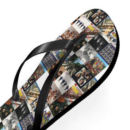 The Beatles Album Cover Collage Flip Flops